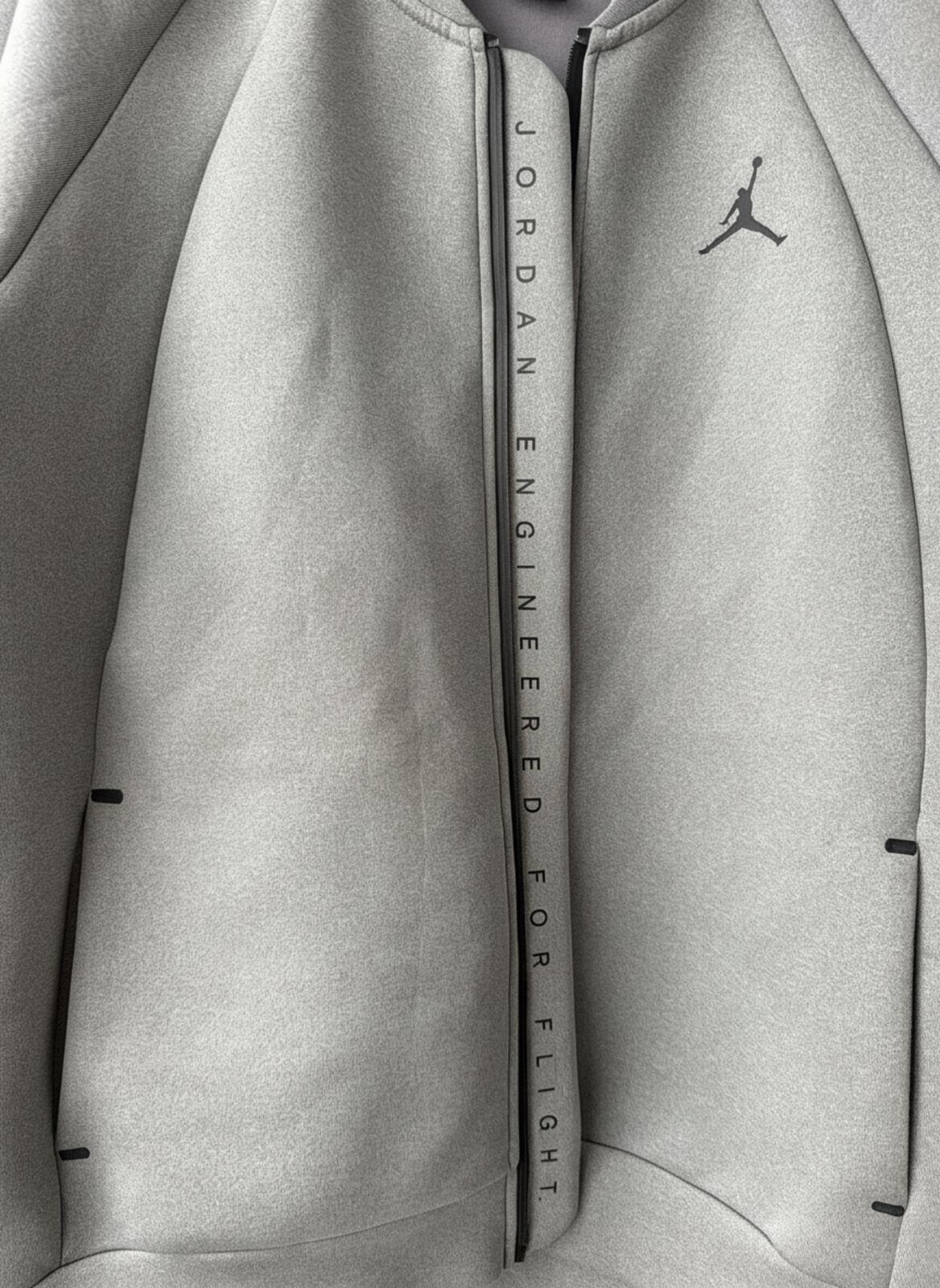 Mens Jordan Flight Tech Zip-Up Neoprene Bomber Jacket In Grey - XLarge - 3502