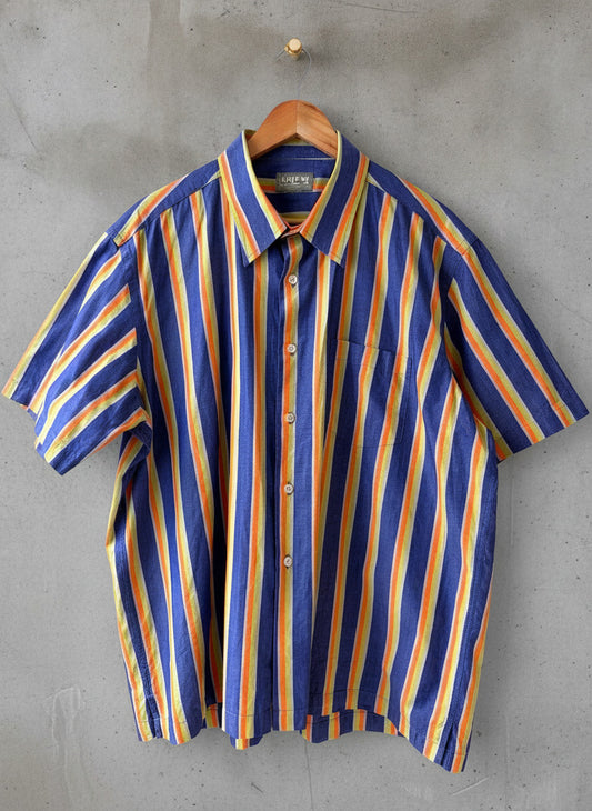 Mens Nicole Miller New York Oversized Fit Short Sleeve Striped Shirt - XLarge - 3609