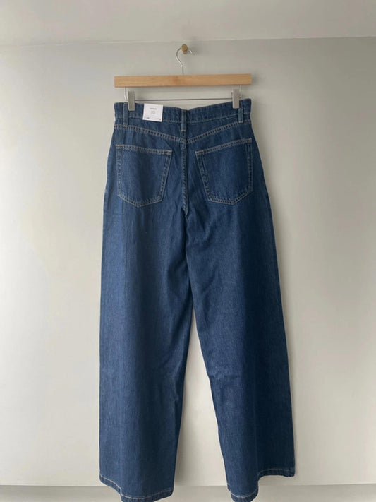 Women’s Mango Wide Leg Pleated Front Soft Denim Jeans - W29/L31 - 2192