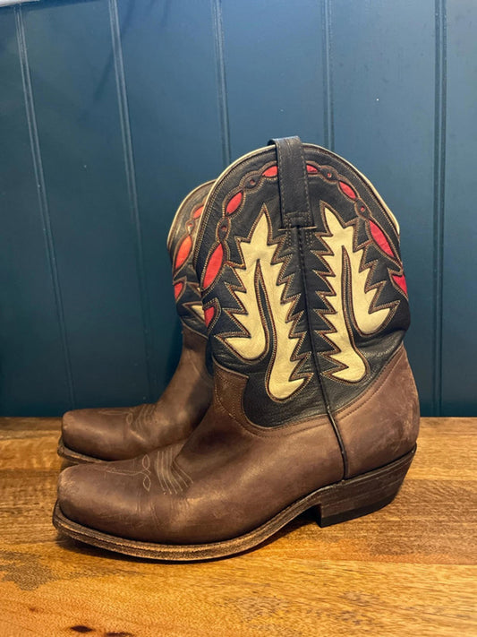 Women’s Buffalo Premium Leather Hand Crafted Cowboy Boots - UK5- 2575