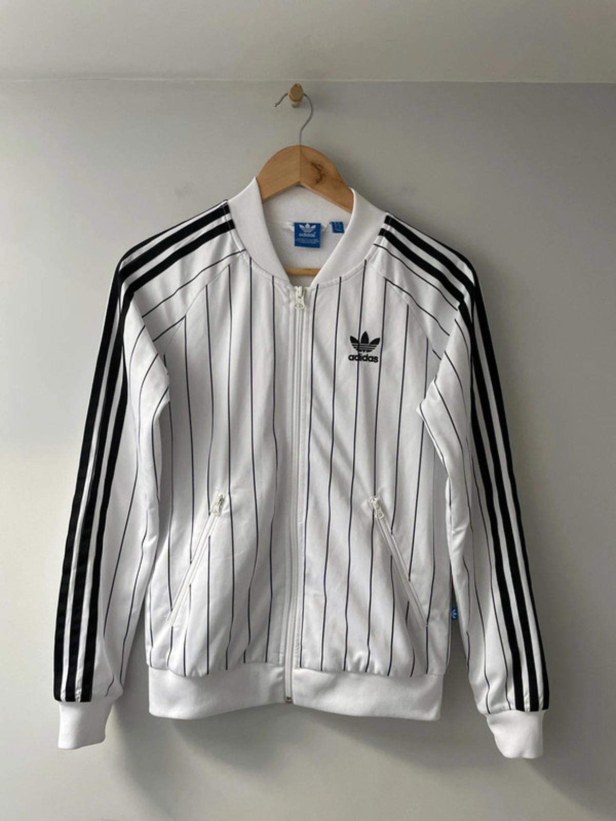 Women’s Adidas Premium Stripped Track Jacket in Black/White - UK6 - 2511
