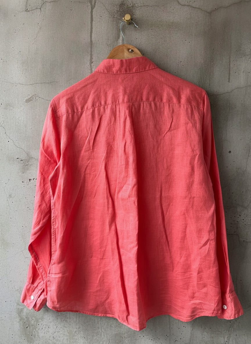 Women’s Uniqlo Premium 100% Linen Shirt In Pink - Medium - 3735