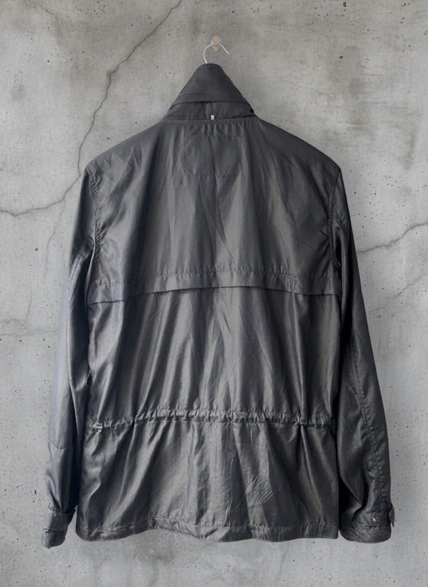 Men’s Pretty Green Hooded Harrington Parka Jacket Coat In Black - Small - 2130