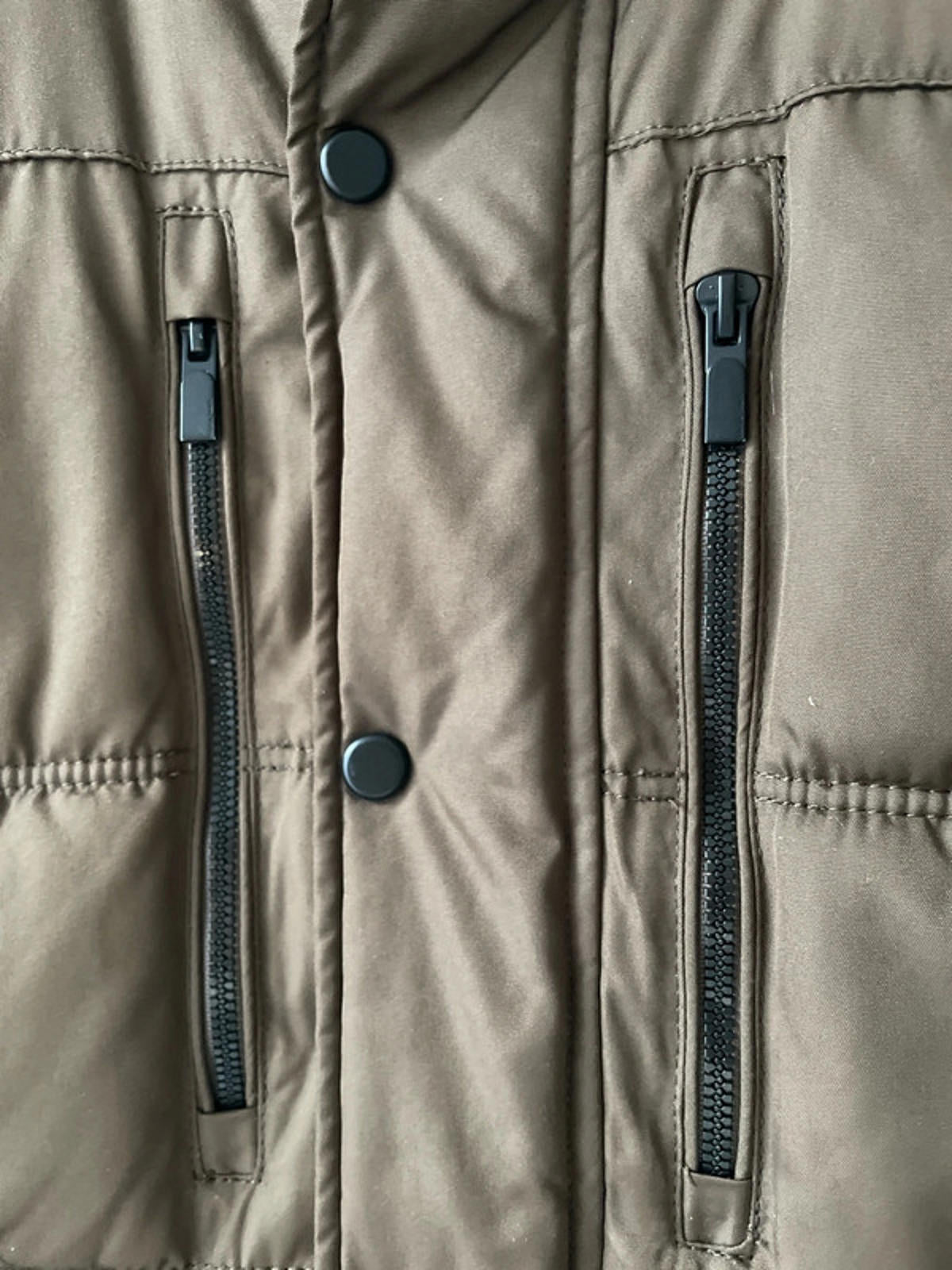 Men’s Zara Hooded Padded Puffer Jacket In Brown - Small - 2495