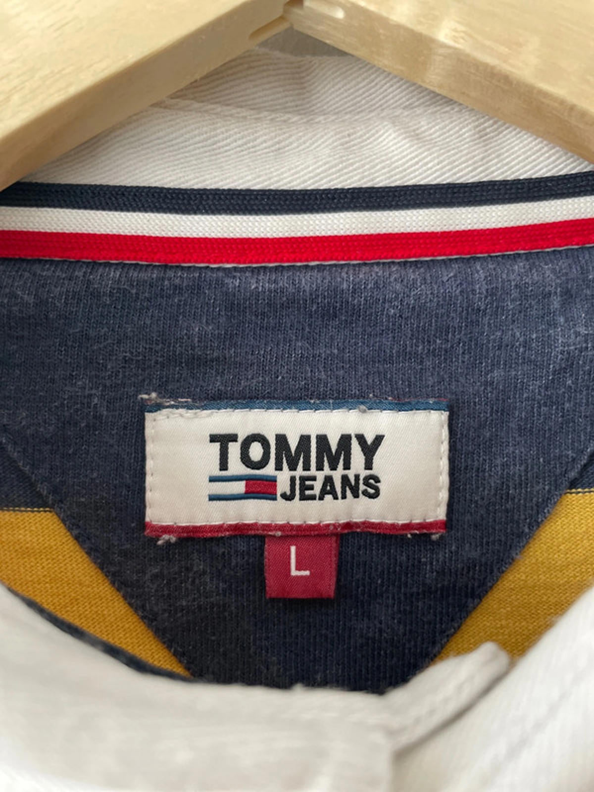 Women's Tommy Hilfiger Stripped Rugby Polo Shirt Top - Large - 2107