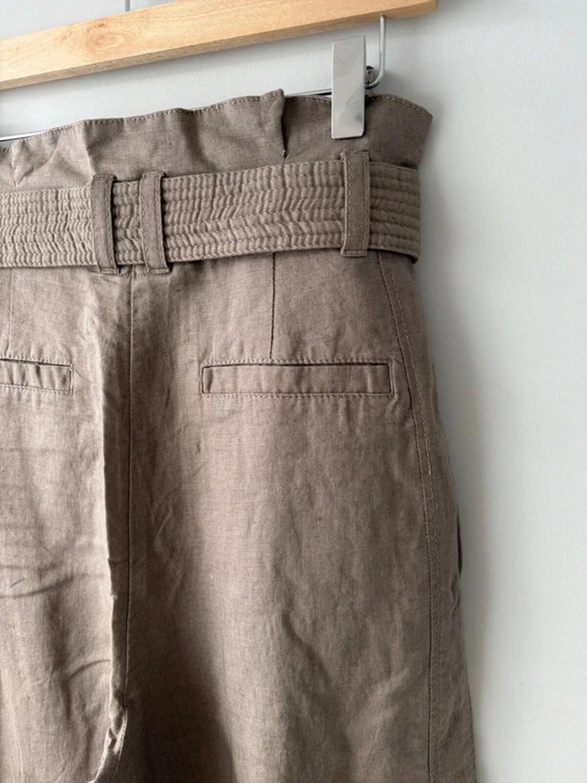 Women’s & Other Stories linen tie front paperbag style trousers - Uk4 - 3369