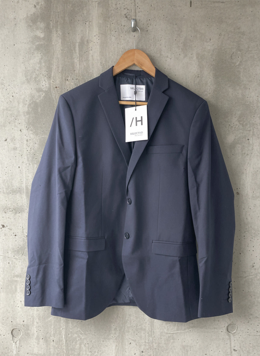 Men’s Selected Homme Double Button Blazer Jacket In Navy - 2283 - Small (36R)