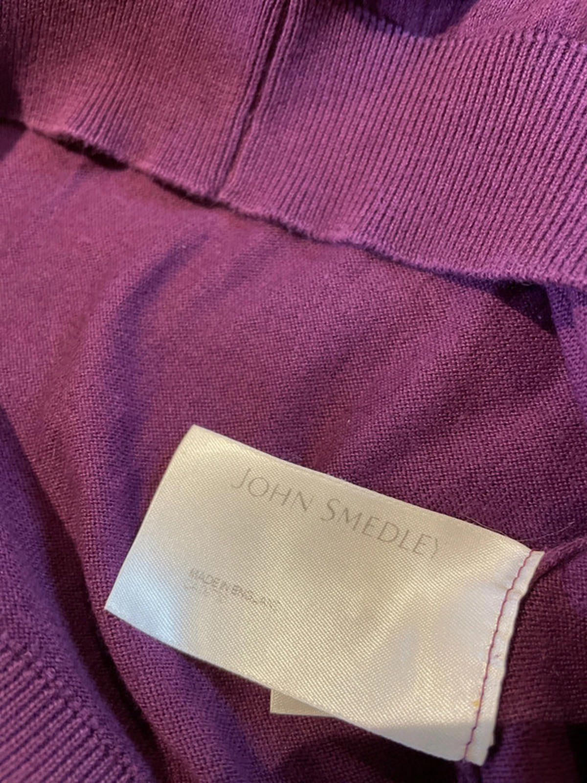 Men’s John Smedley Premium Knitted Polo Shirt Top In Purple - XSmall - 2879