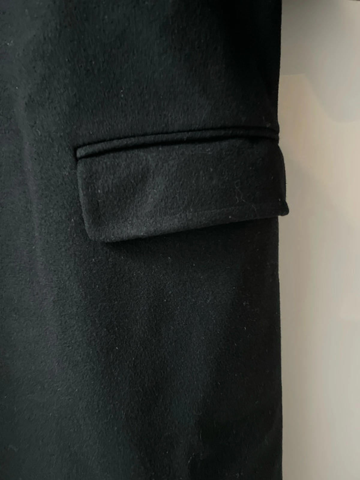 Men’s Aquascutim 100% Wool Single Breasted Trench Coat In Black - Large - 2578