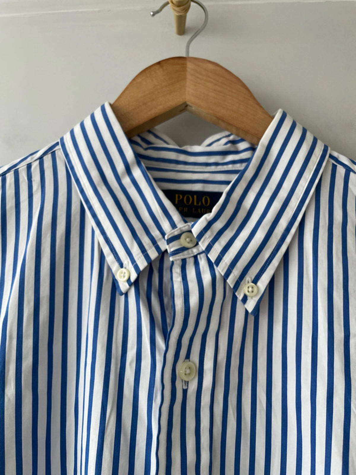 Men’s Ralph Lauren Stripped Oxford Long Sleeve Shirt In Navy/White - Xlarge - 2567