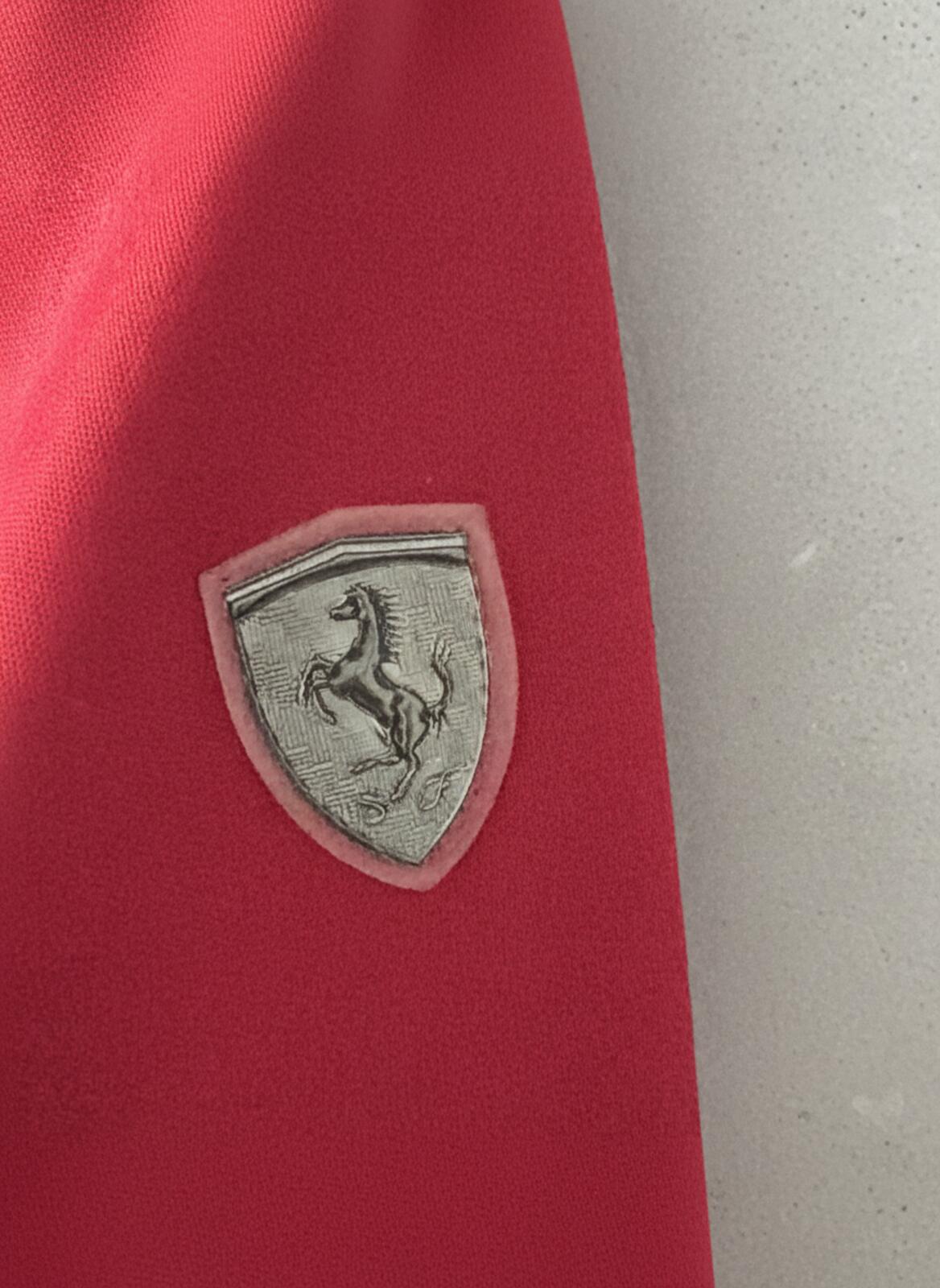 Mens Ferrari Zip-Up Jacket with Iconic Logo Patch In Red - Small - 3498