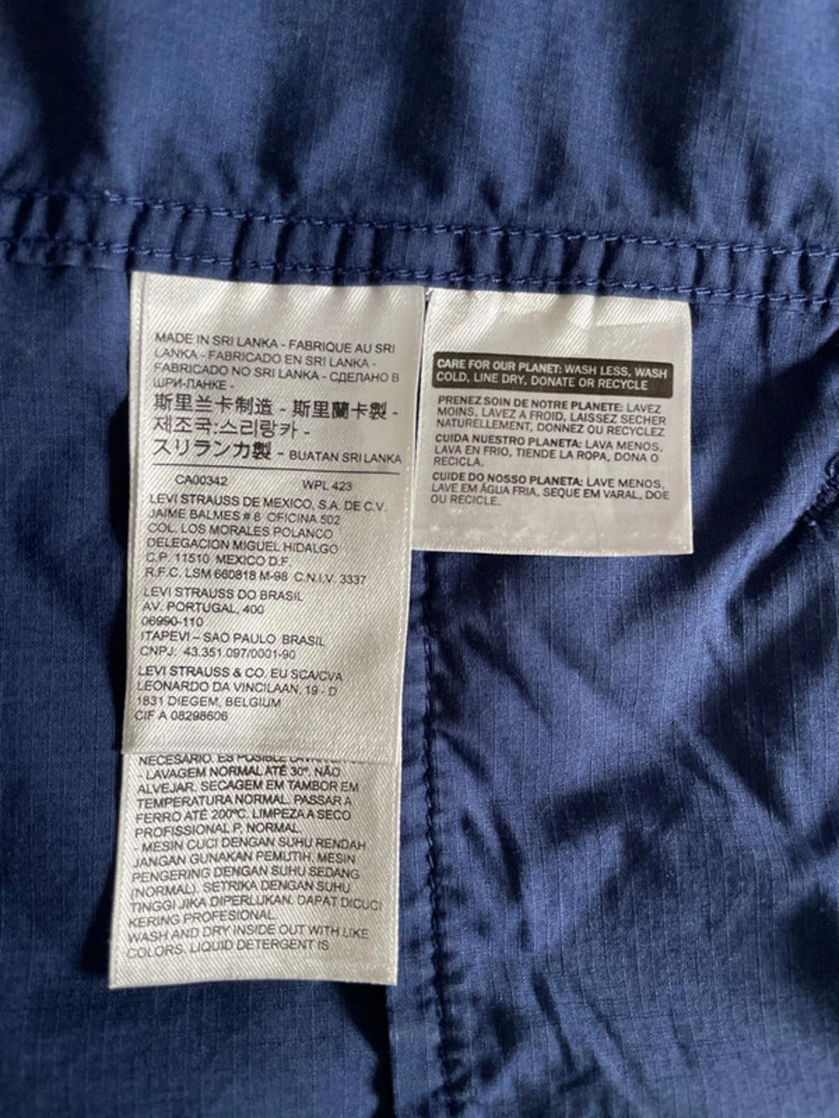 Women’s Levi’s Hooded Parka Jacket Coat In Navy - Small - 2284