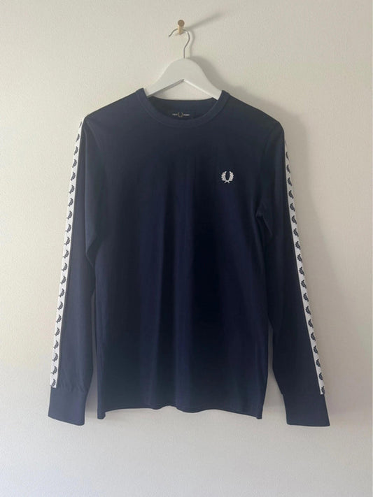 Men’s Fred Perry Crew Neck Long Sleeve T-Shirt In Navy - Small - 1450