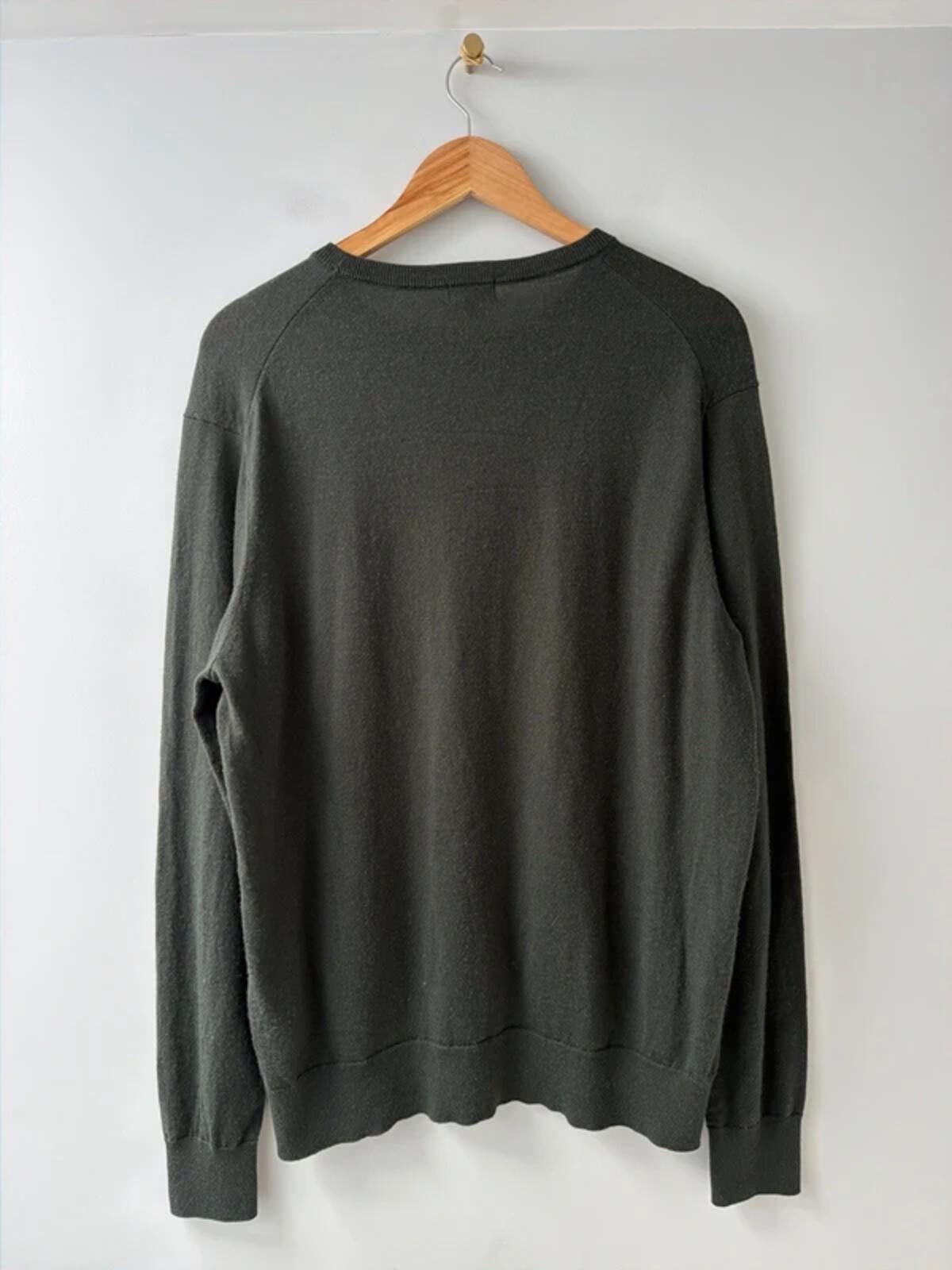 Men’s Uniqlo 100% Merino Wool Crew Neck Long Sleeve Jumper In Dark Green - Large - 3408