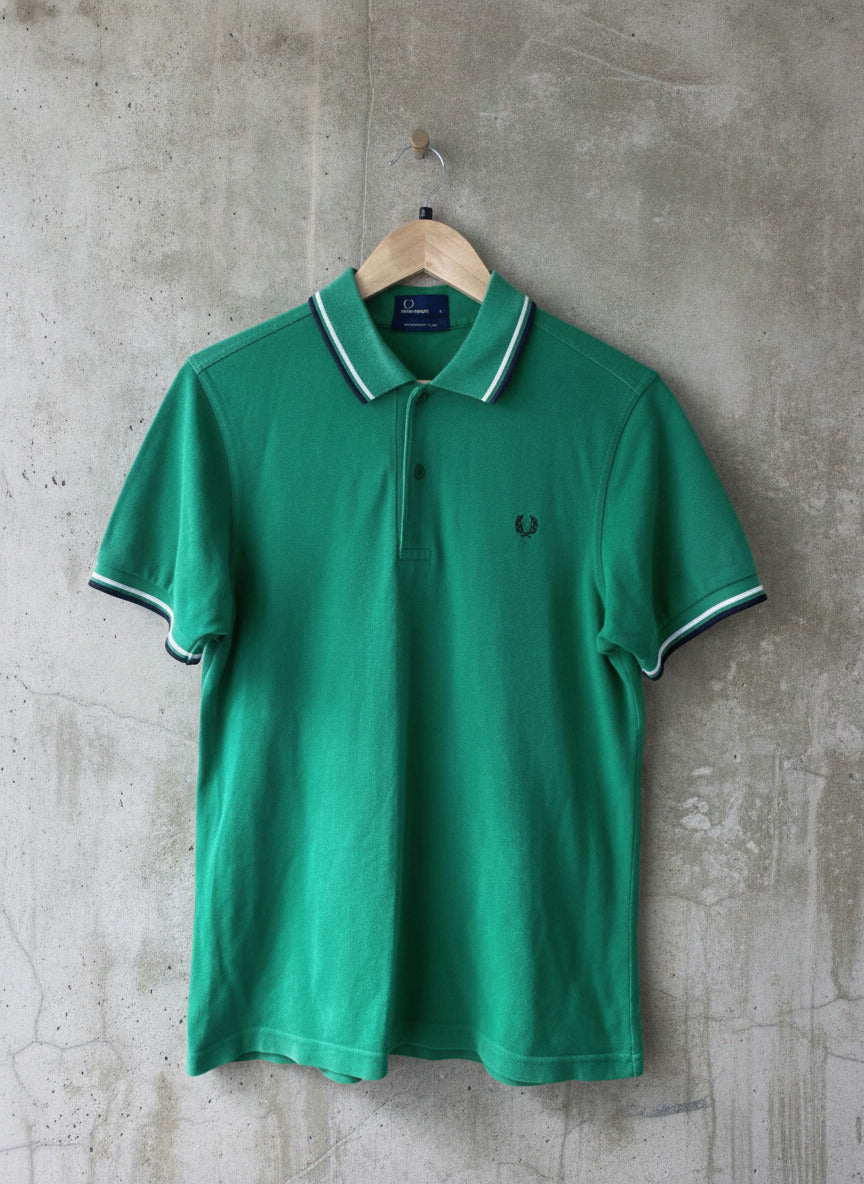 Men’s Fred Perry Short Sleeve Classic Polo Top In Green - Small - 1905