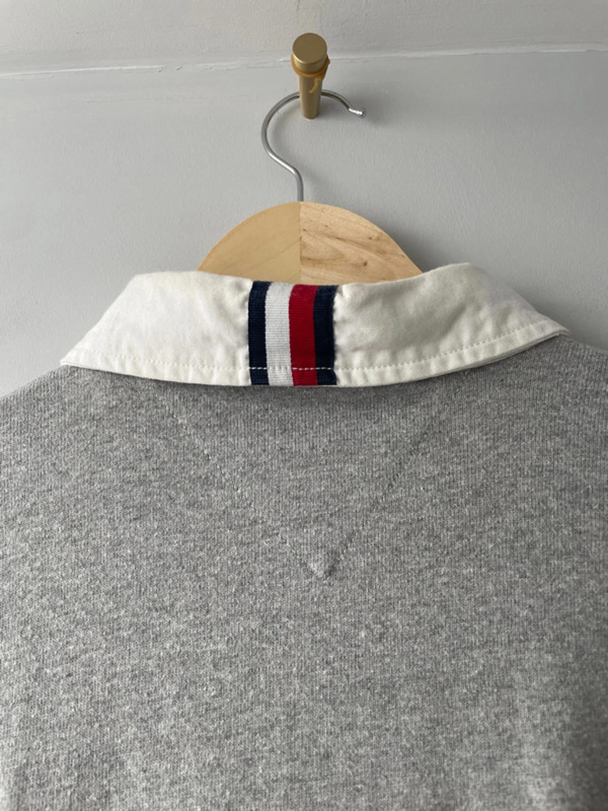 Men’s Tommy Hilfiger Rugby Shirt Top - Grey - Large - 2144