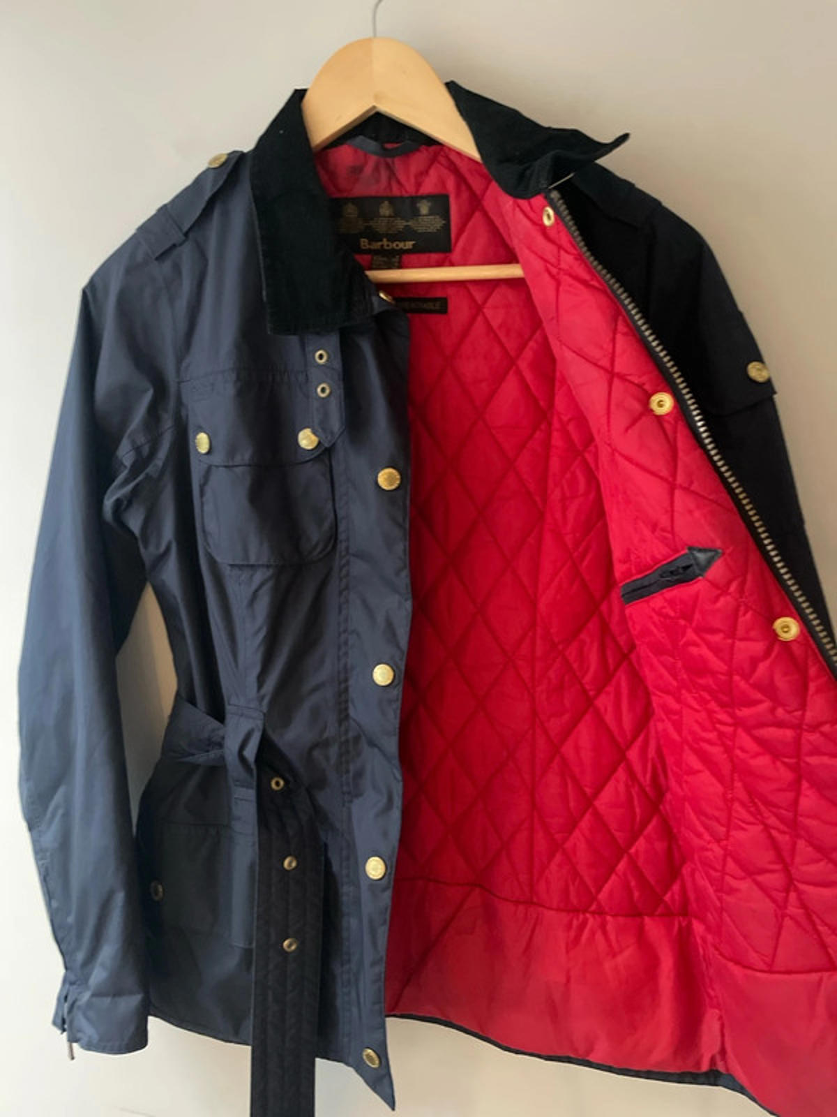 Women’s Barbour International Belted Waterproof Breathable Jacket in Navy - UK8 - 2531