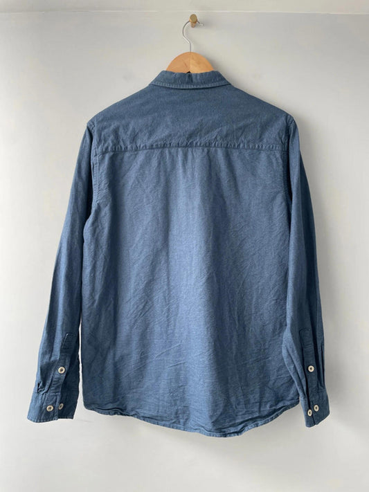 Men’s Folk Relaxed Fit Long Sleeve Chambray Shirt - Large - 2234