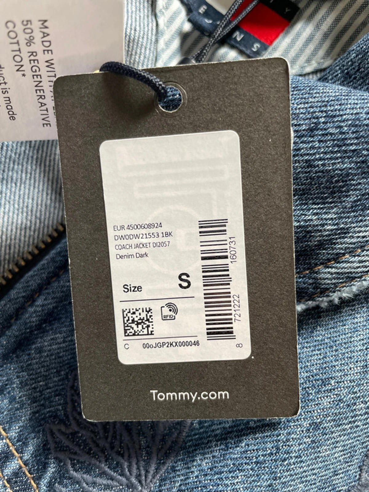 Women’s Tommy Hilfiger Floral Embroidered Denim Jacket In Navy - Small -2432