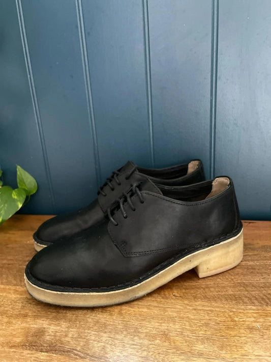 Women’s Clarks Originals Maru London Leather Lace-up Shoes In Black -UK 6.5-2320