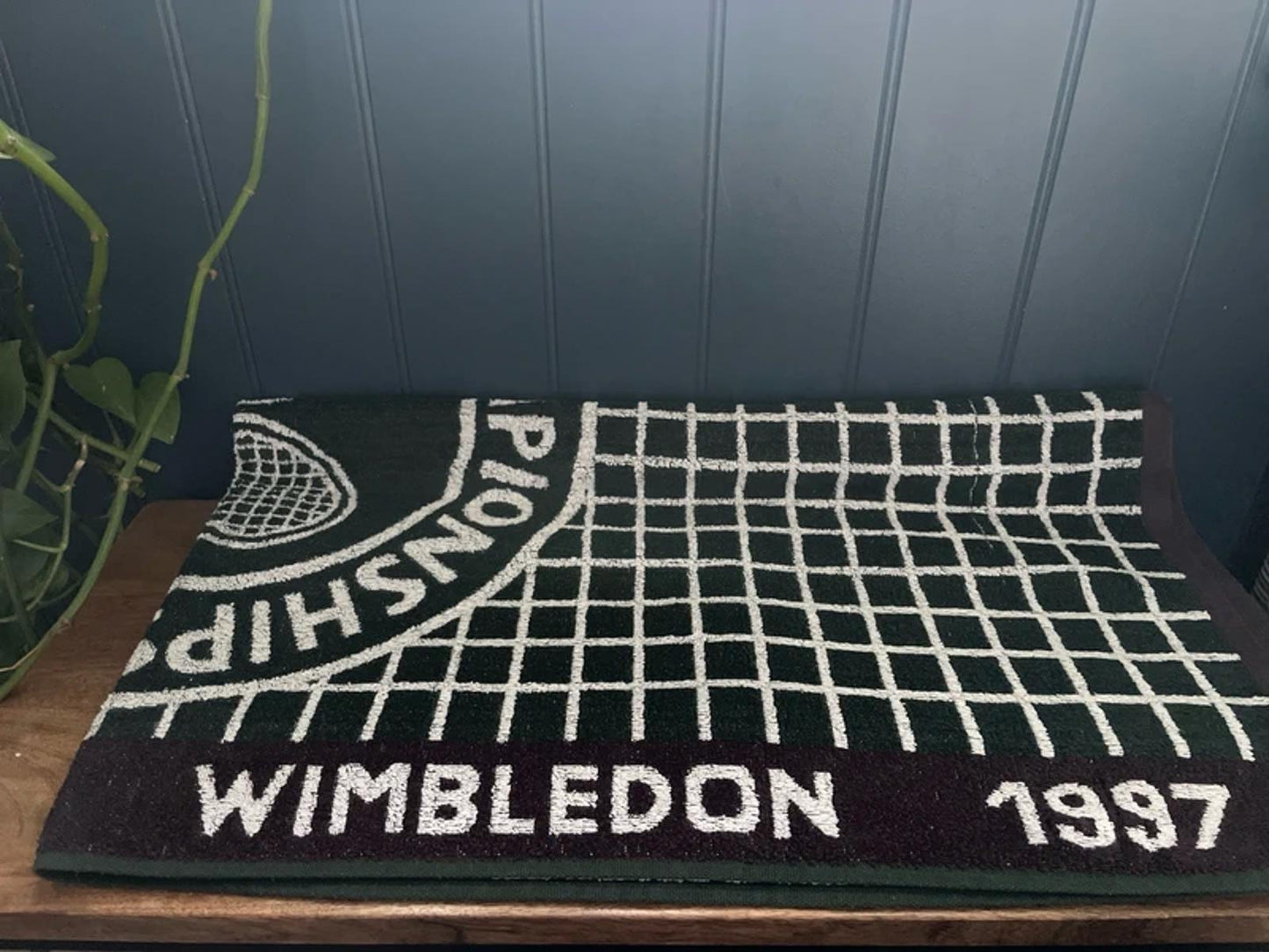 Wimbledon Vintage Championships 1997 Rare Tennis Towel in Dark Green - 2949