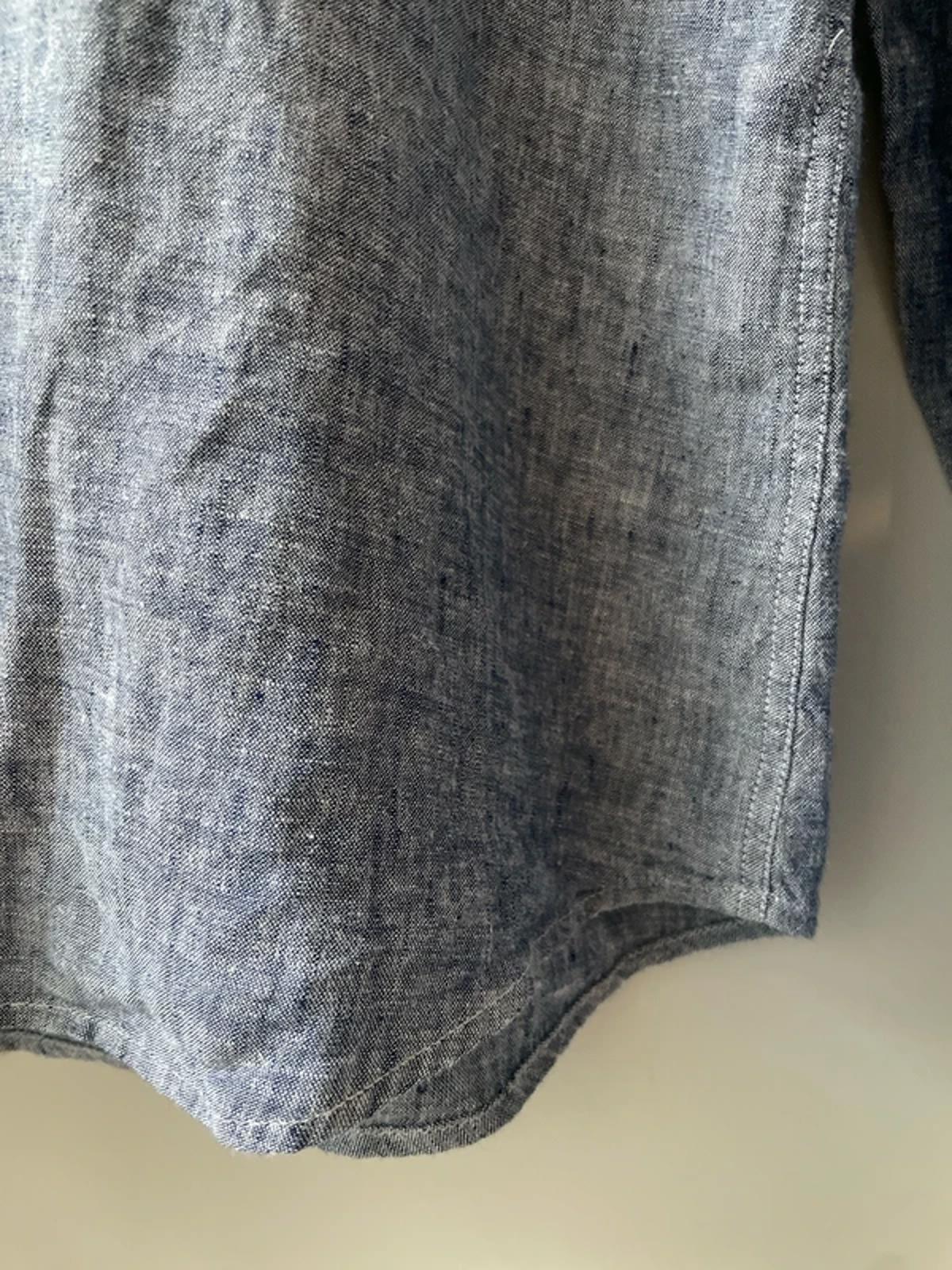 Men’s Reiss 100% Slub Linen Long Sleeve Shirt in Blue - Large - 2928