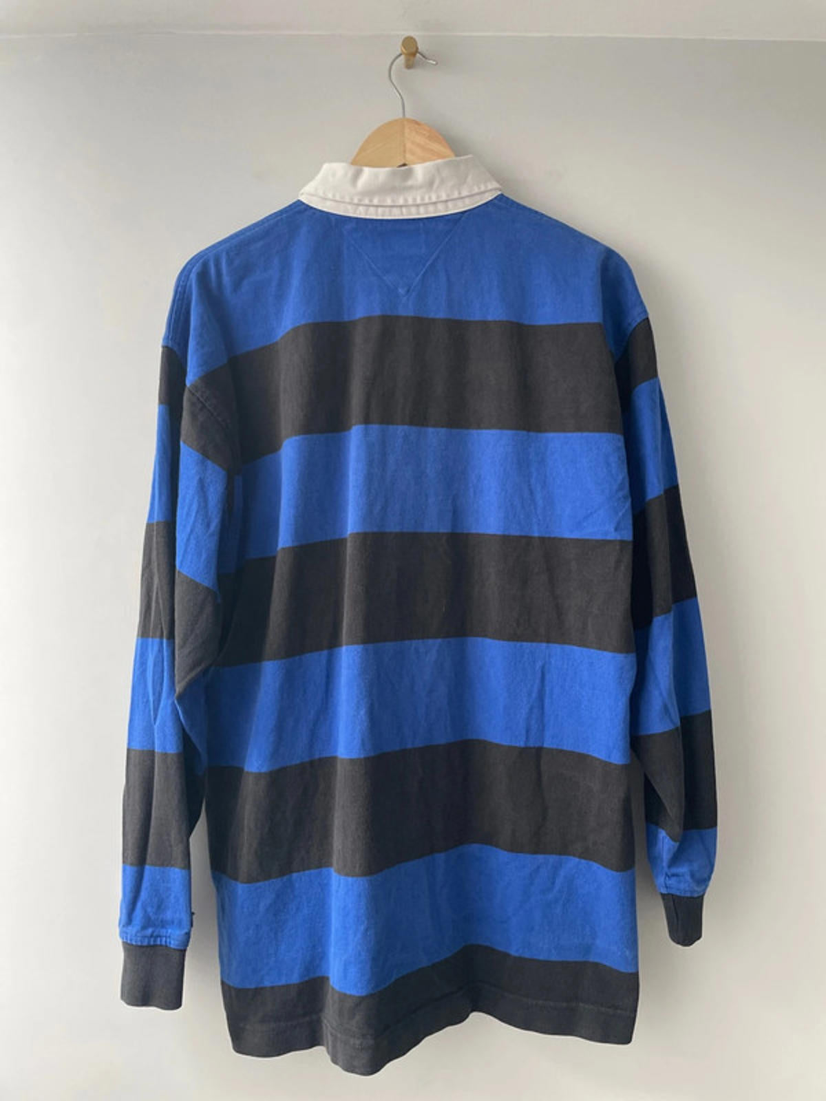 Men’s Tommy Hilfiger Stripped Rugby Polo Top In Navy - Large - 2150