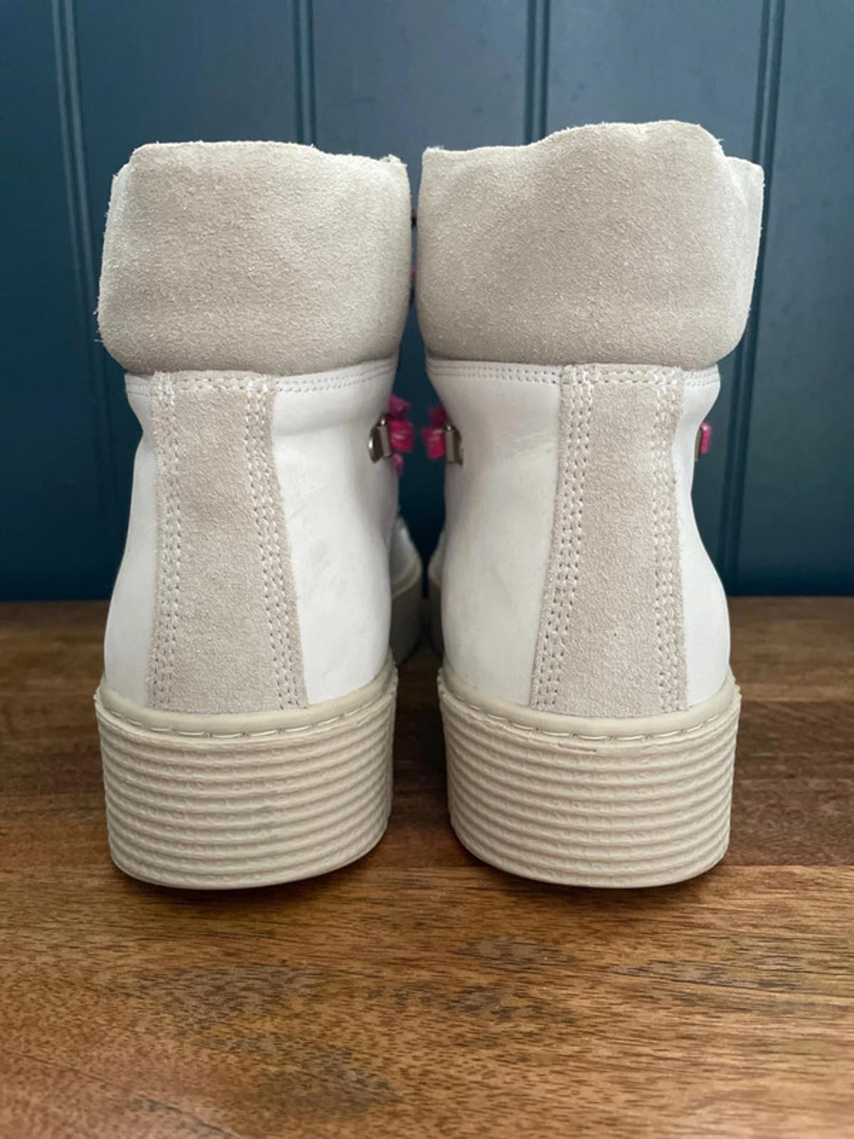 Women’s Shoe The Bear Premium Nubuck Leather Boots In Beige/White - UK4 - 2437