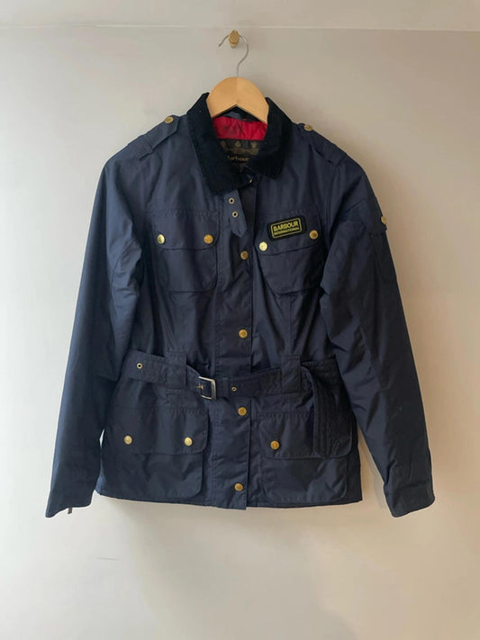 Women’s Barbour International Belted Waterproof Breathable Jacket in Navy - UK8 - 2531