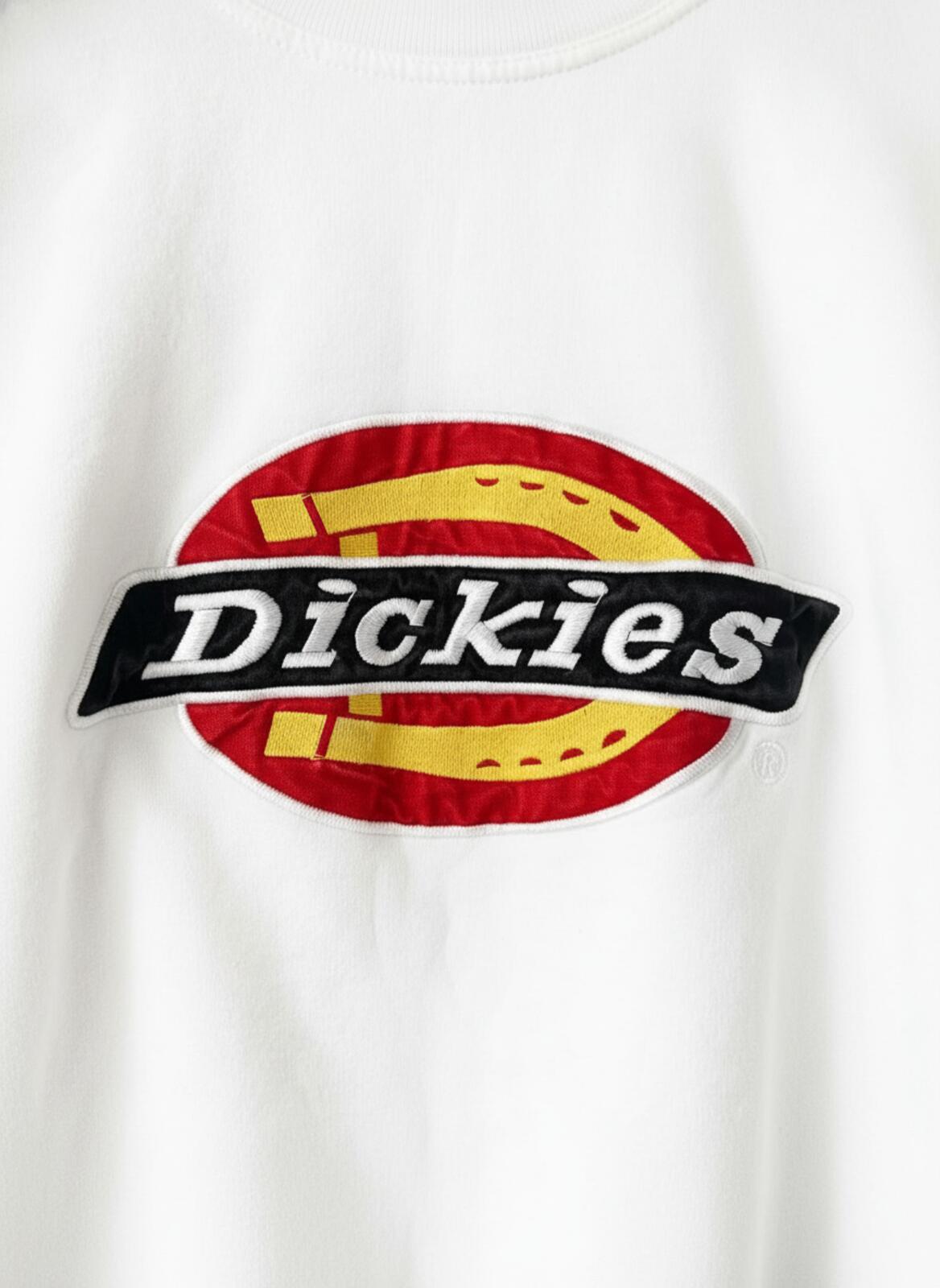 Women’s Dickies Vintage 80's Crew Neck Sweatshirt Top In Off White - Large -3411