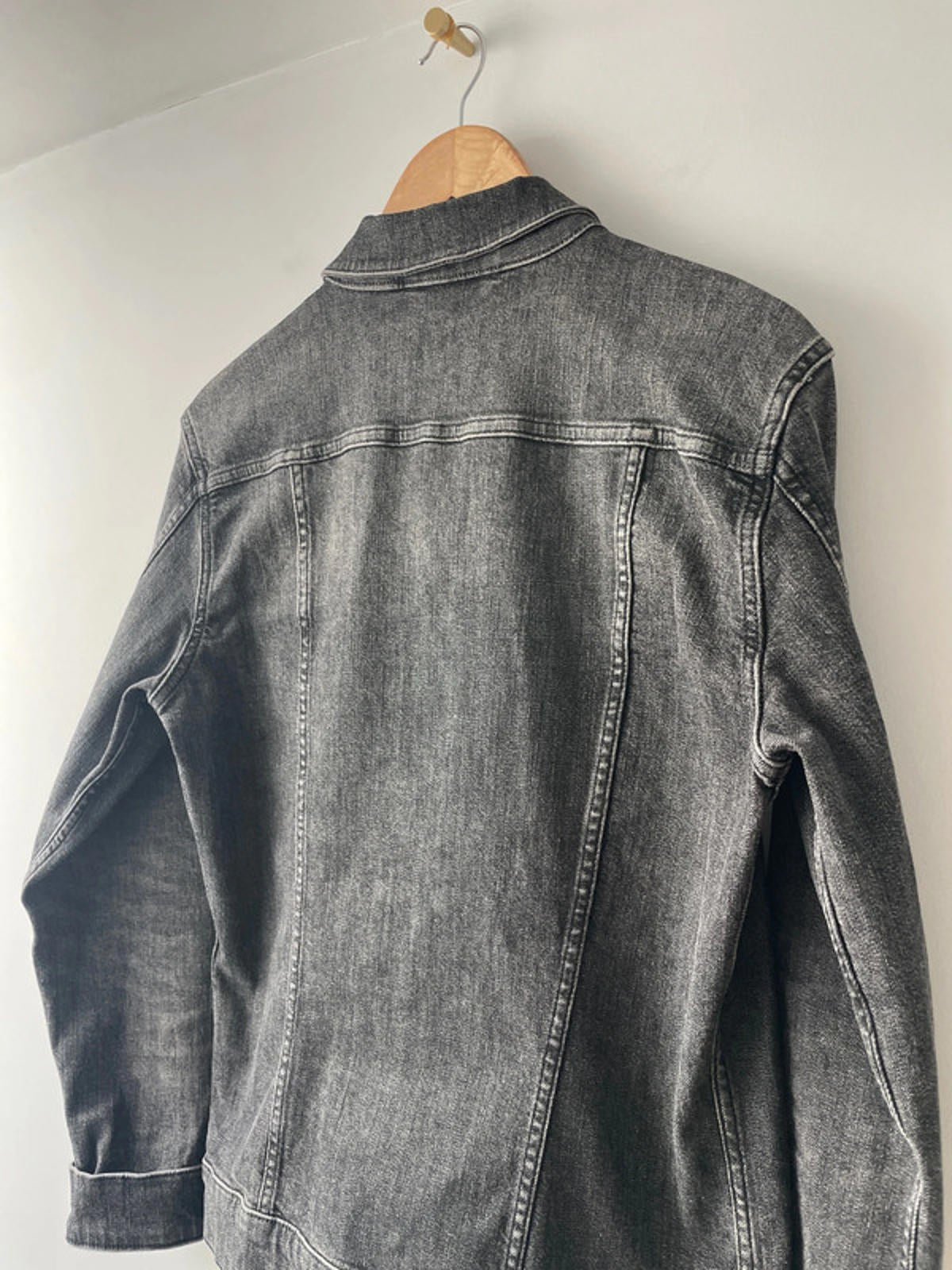 Women’s Allsaints Denim Jacket Coat In Washed Black - Small - 2132