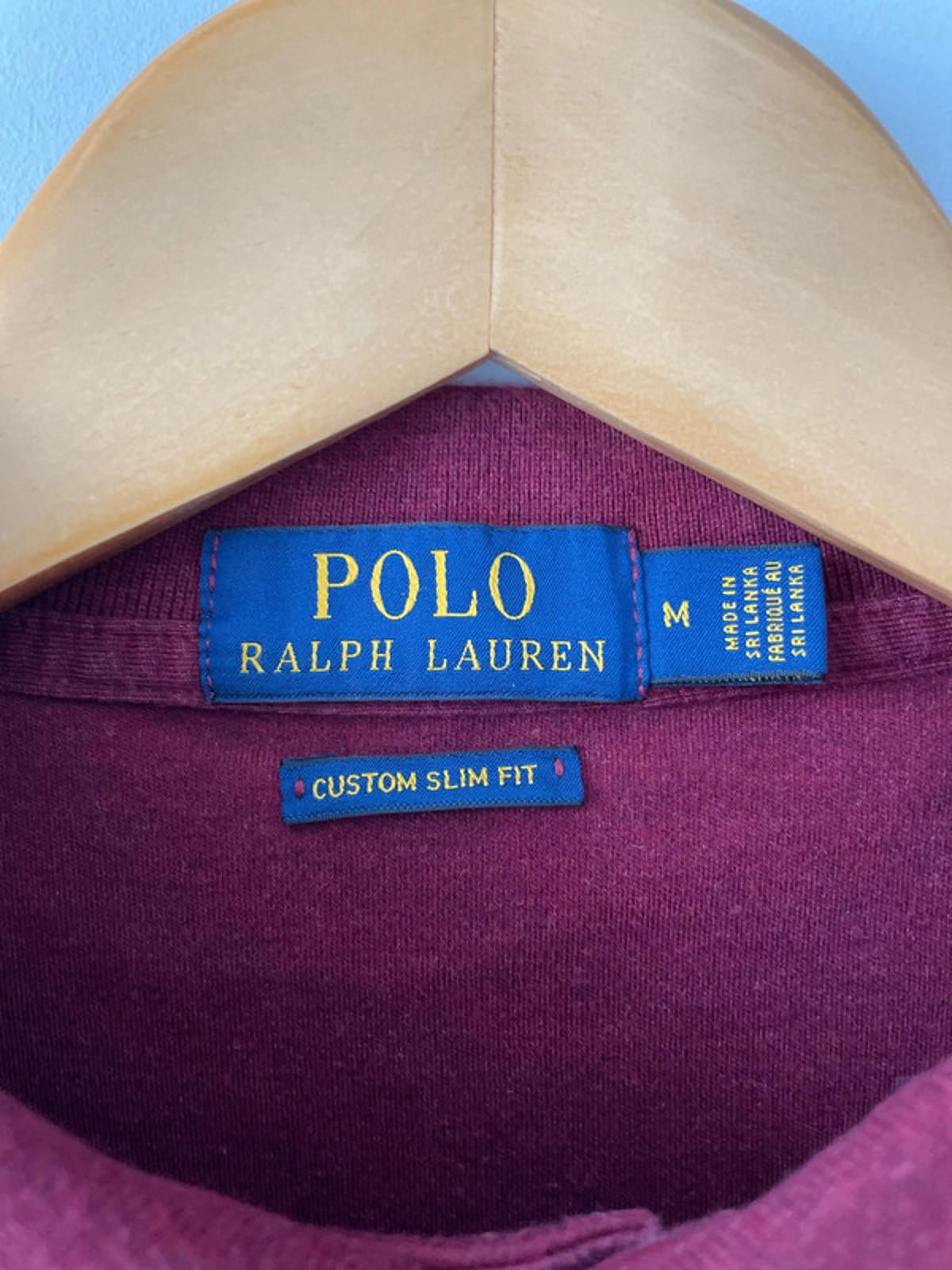 Men’s Ralph Lauren Slim Fit Polo Top In Burgundy - Medium - 1880