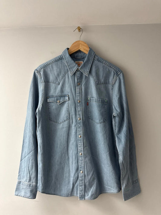 Men’s Levi’s Standard Fit Western Chambray Denim Shirt - Medium - 1970