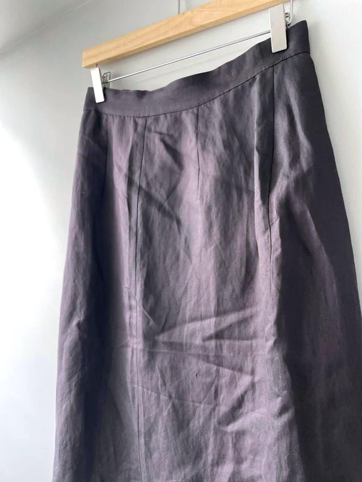 Women’s Max Mara Designer Linen Tulip Skirt In Grey - W26/L22 - 3068