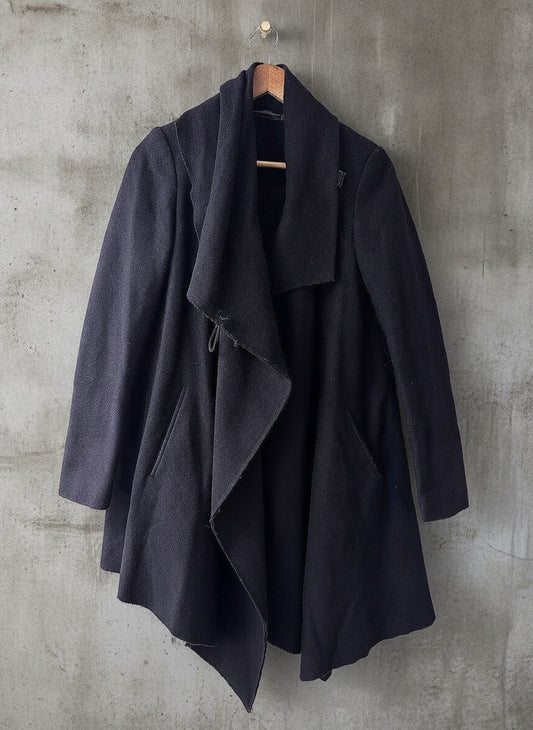 Women’s Allsaints Monument Eve Wool Coat with Metal Closure In Navy -Uk10 - 3725
