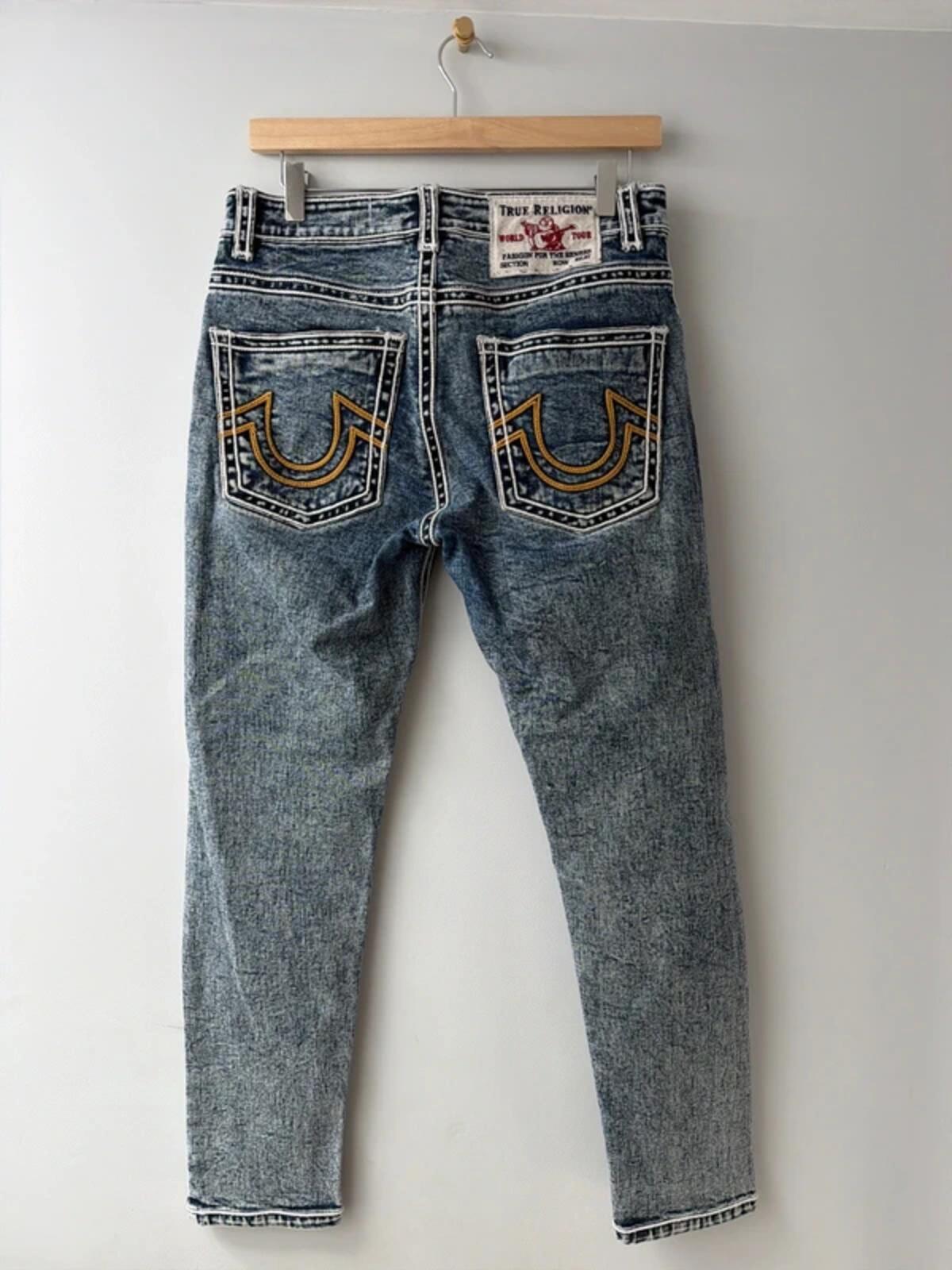 Mens True Religion Made In U.S.A Slim Fit Jeans In Blue - W32/L28 - 3319