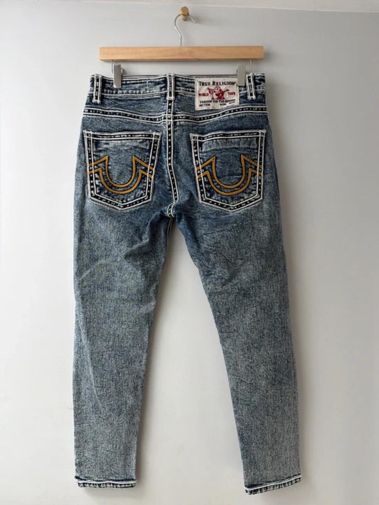 Mens True Religion Made In U.S.A Slim Fit Jeans In Blue - W32/L28 - 3319