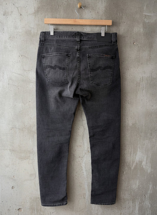 Men’s Nudie Lean Dean Slim Fit Jeans In Washed Black - W31/L30 - 3765