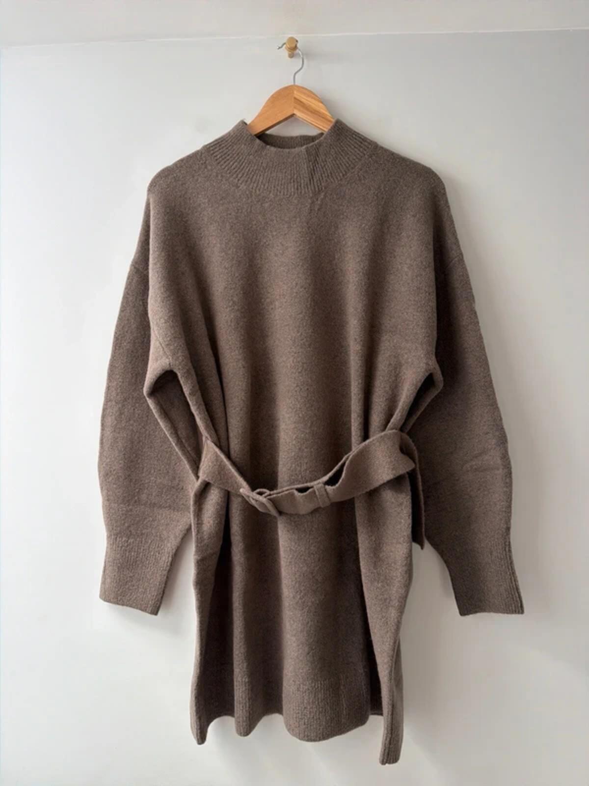 Women’s & Other Stories oversized fit Premium knitted wool blend belted dress - large - 3432