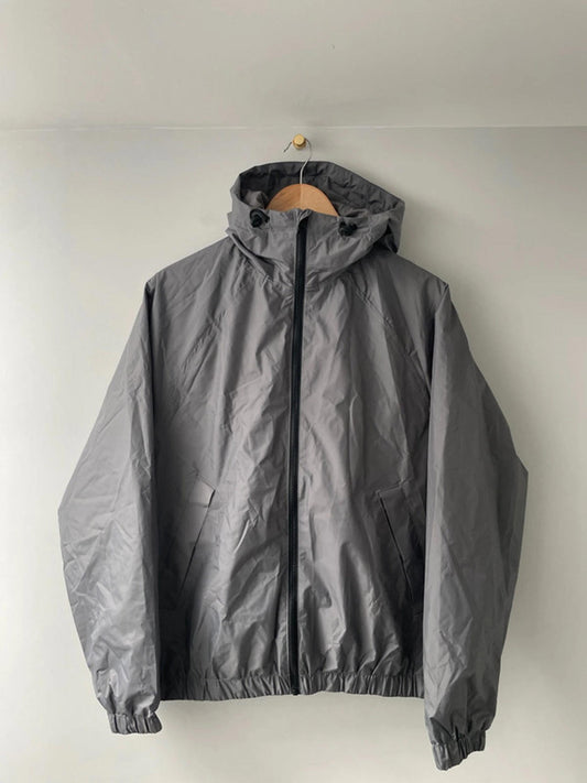 Men’s H&M Oversized Fit Windbreaker Hooded Jacket In Grey - XSmall - 2442