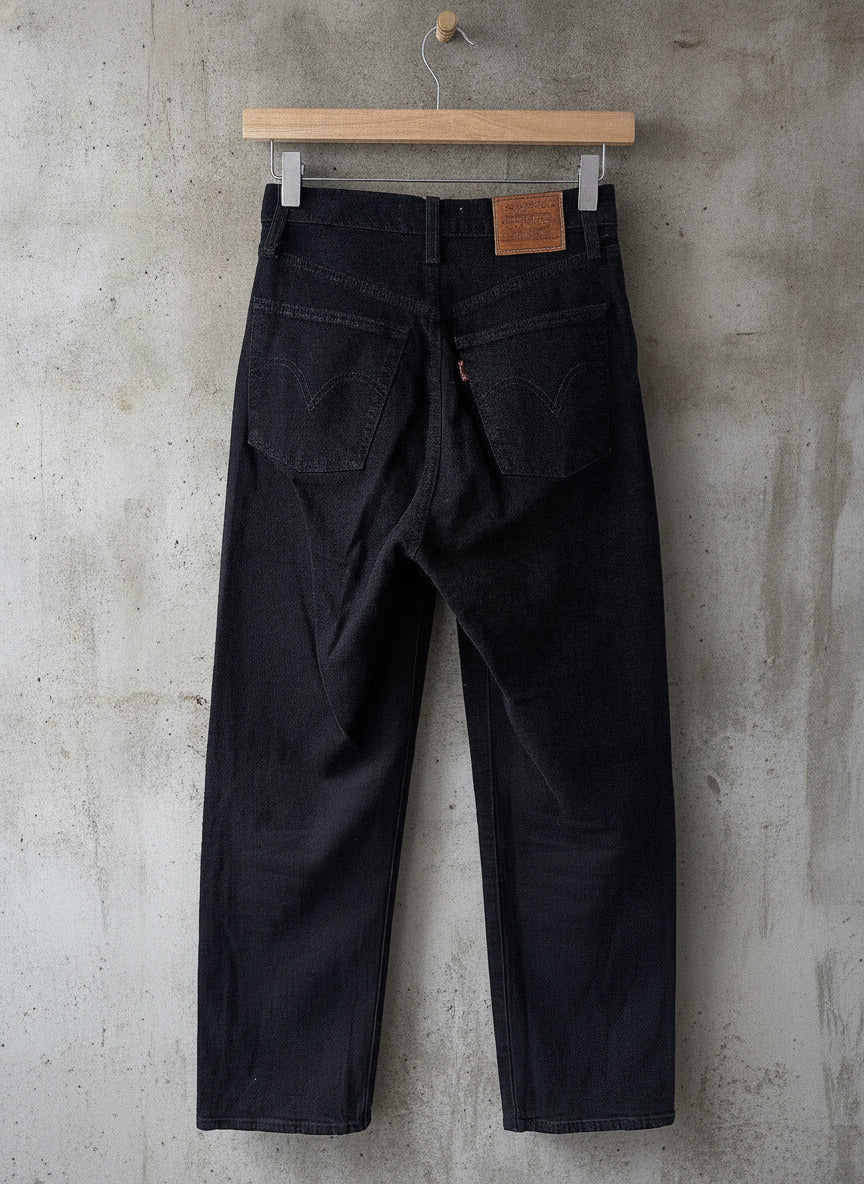 Women’s Levi’s High Waisted Ribcage Straight Fit Jeans In Black - W25/L27 - 3749
