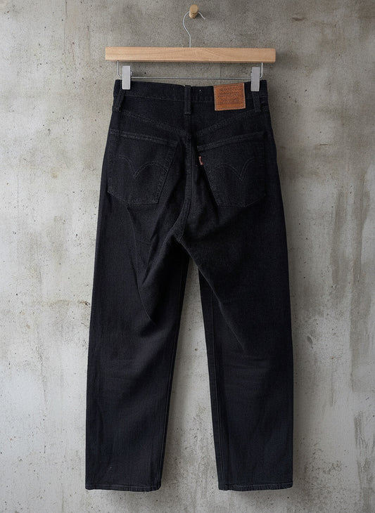 Women’s Levi’s High Waisted Ribcage Straight Fit Jeans In Black - W25/L27 - 3749