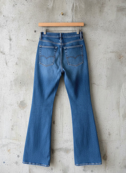 Women’s Arket High Waisted Bootcut Fit Jeans In Navy - W25/L32 - 2001