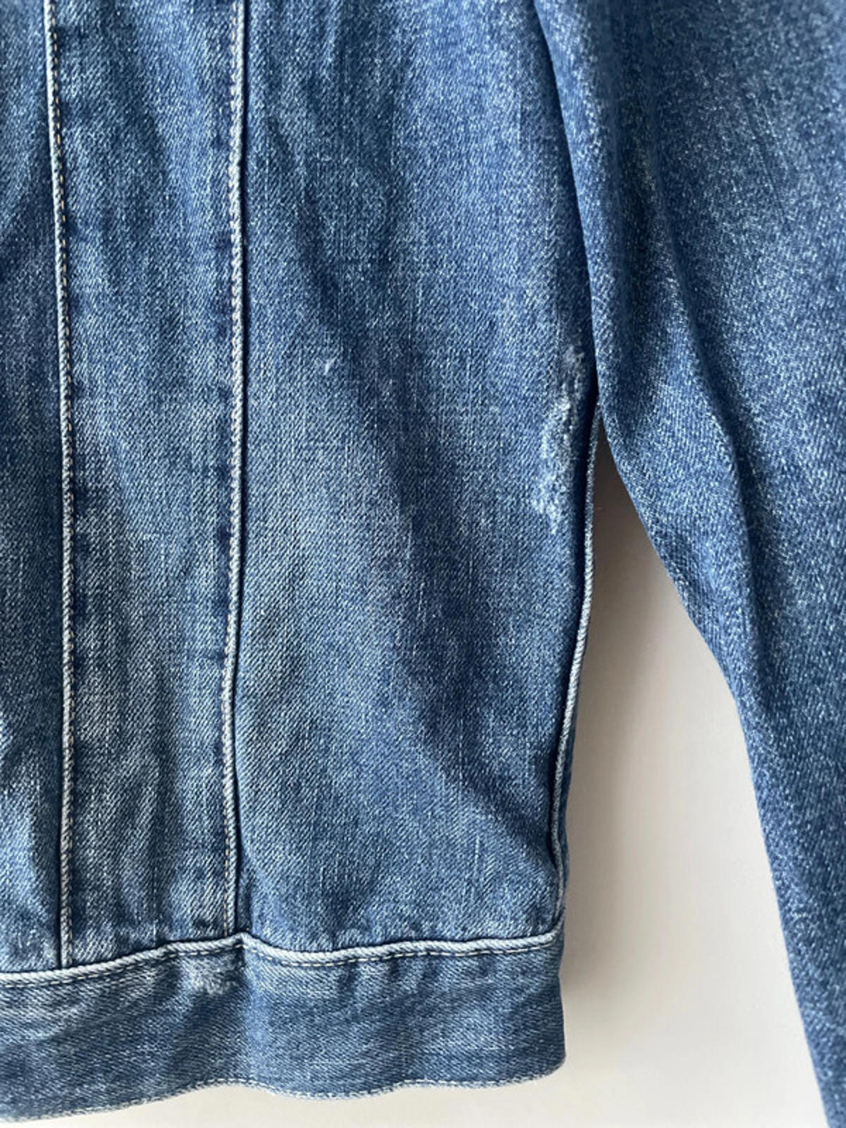 Women’s Allsaints Denim Trucker Jacket Coat With Washed Effect - Small - 2111