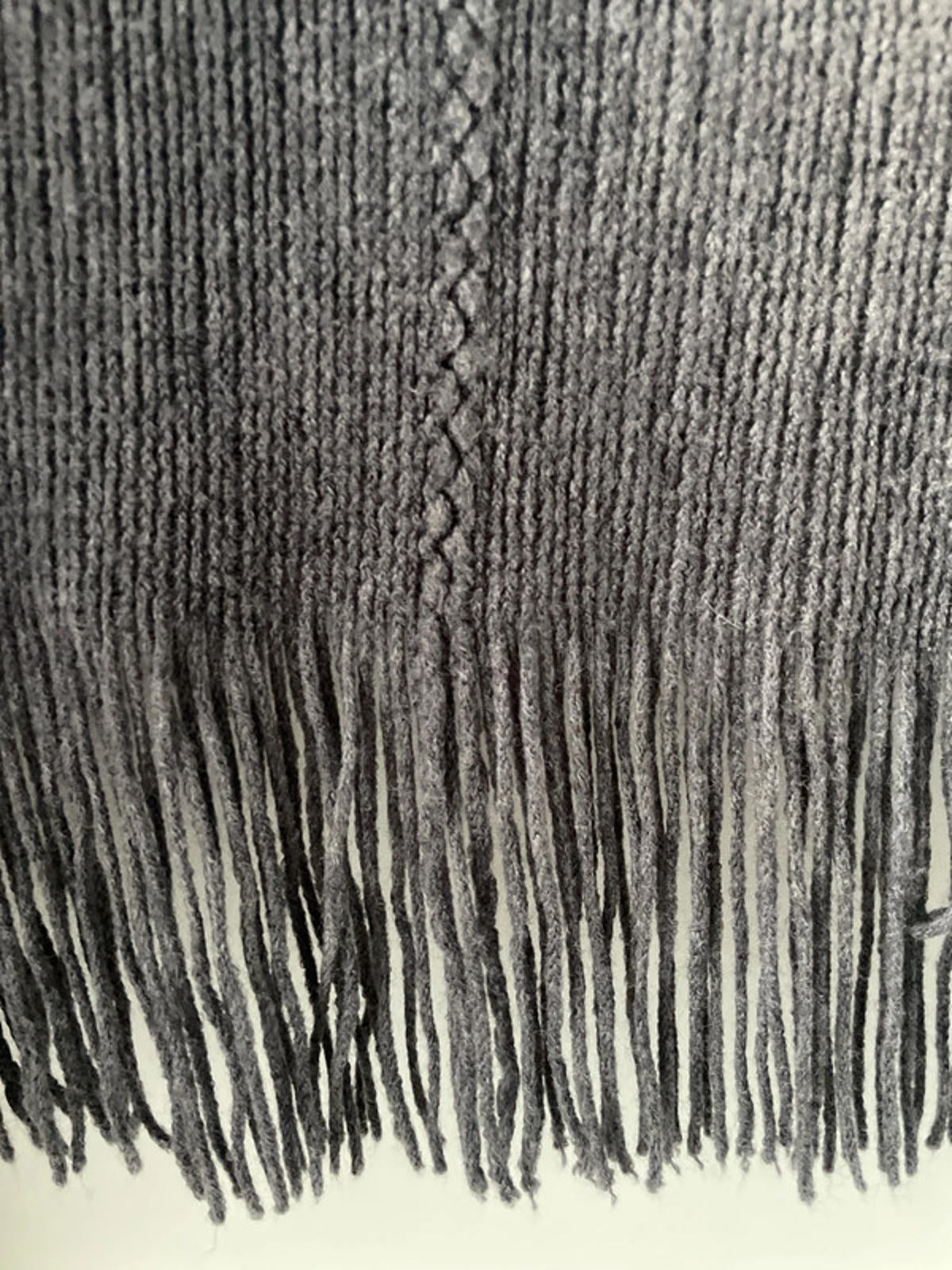 Women’s Cozy Fringed Shawl/Shrug in Charcoal Grey - 2571