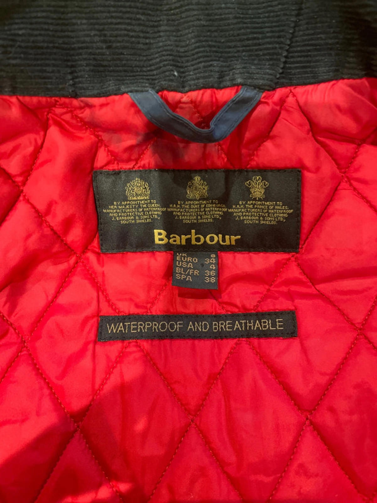 Women’s Barbour International Belted Waterproof Breathable Jacket in Navy - UK8 - 2531