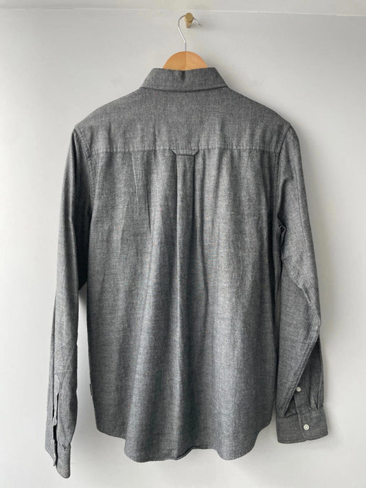 Mens Carhartt Kyoto Long Sleeve Button Down Chambray Shirt In Grey - Small - 1546