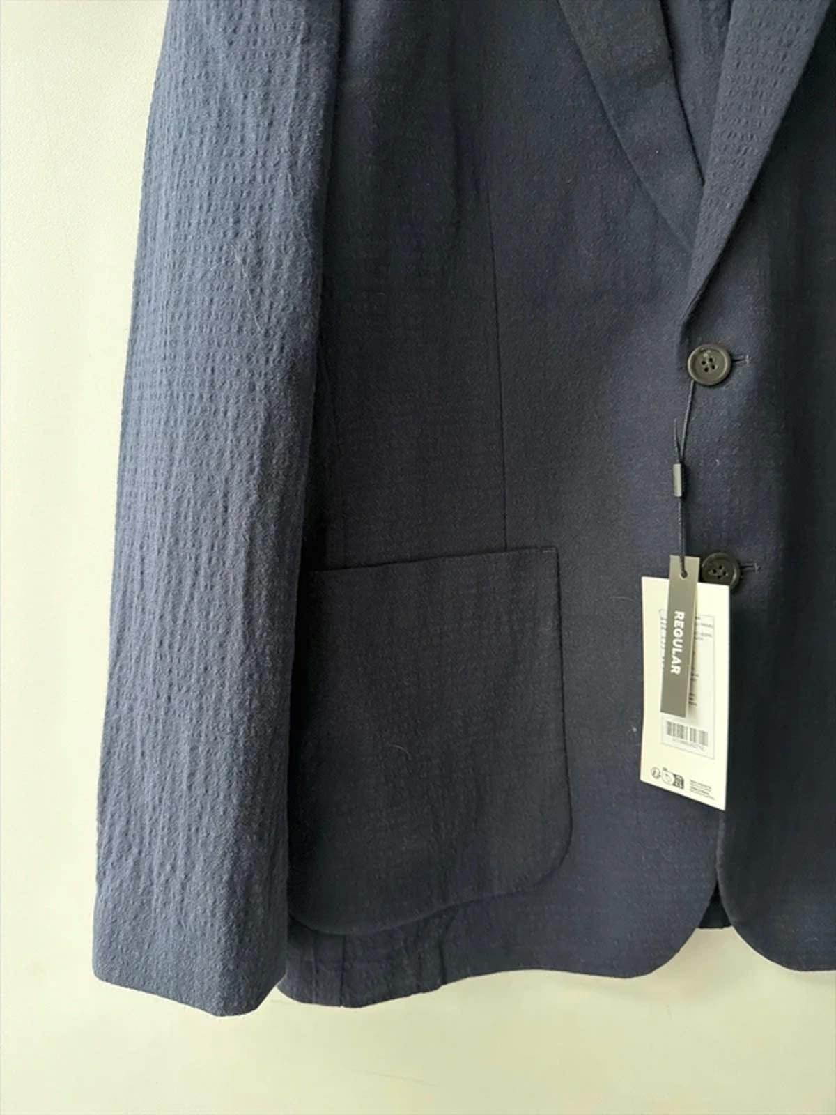 Men’s Jack & Jones Premium Linen Seersucker Blazer In Navy - Medium - 3282