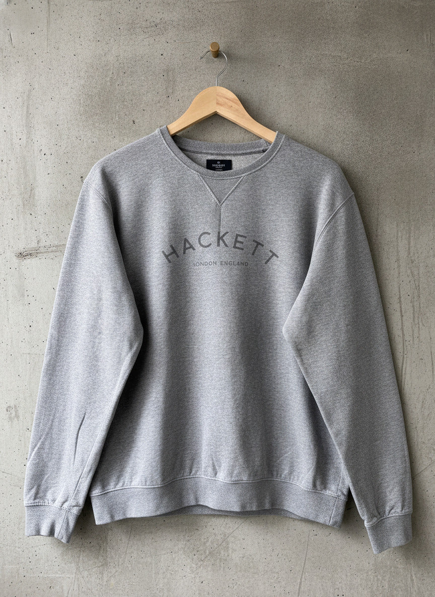 Mens Hackett London Classic Crew Neck Sweatshirt Jumper In Grey - XLarge- 2105