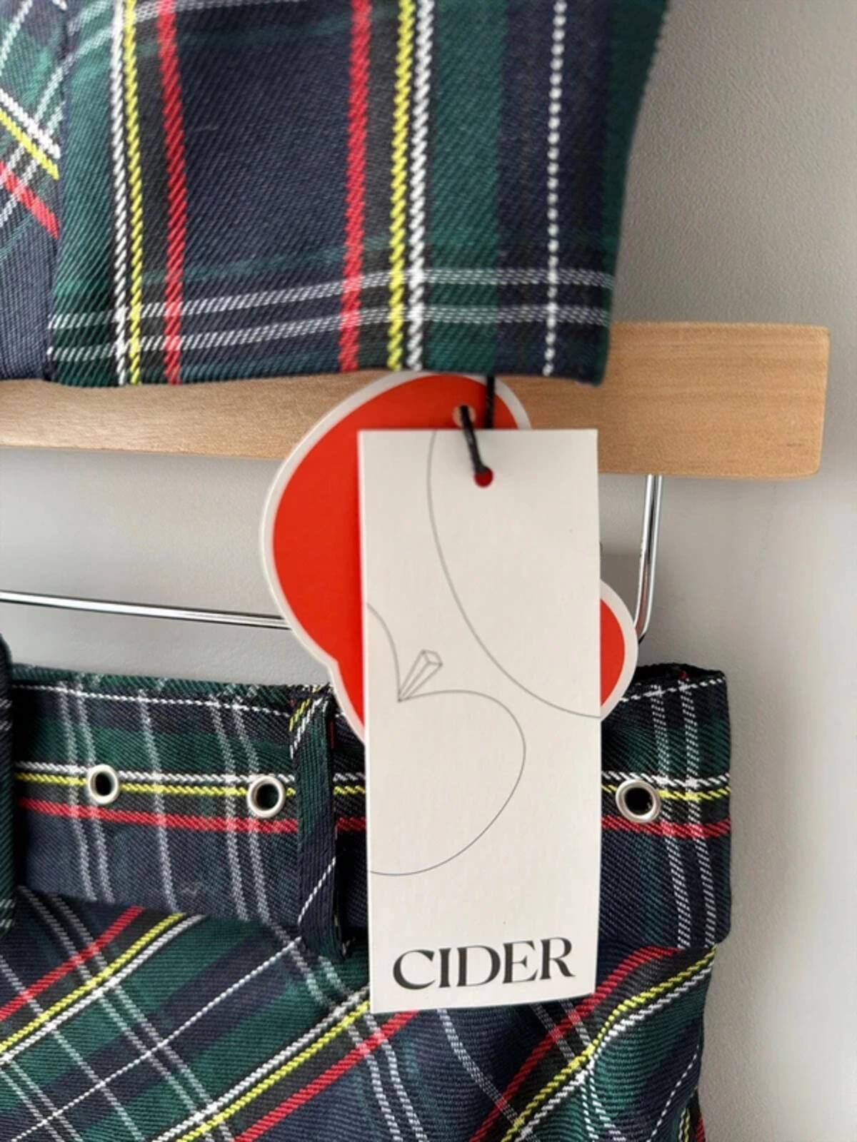 Women’s Cider check 2 piece belted mini skirt and top set - xsmall